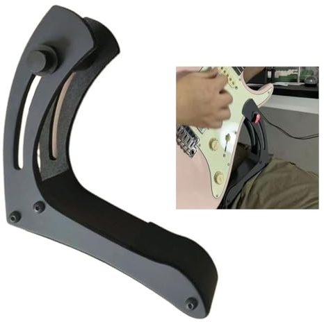 TUOREN Guitar Support Electric Guitar Rest Adjustable Professional Electric Guitar Foot Stool Plastic and Metal Guitar Footstool Leg Stand Guitar Lifter for Guitar Players Black