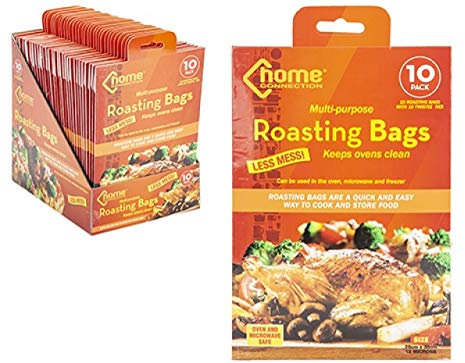 (Pack of 100) Multi-Purpose Oven Roasting Bags with Twist Ties Turkey Chicken Meat Cooking Bags 25cm x 38cm Oven & Microwave Safe Juicy Roasts Turkey Roasting Bags