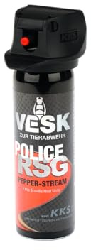 Pfefferspray VESK Police RSG Weitstrahl Stream 50ml 63ml Sprühkopf mit Federdeckelkappe 2 Mio. Scoville