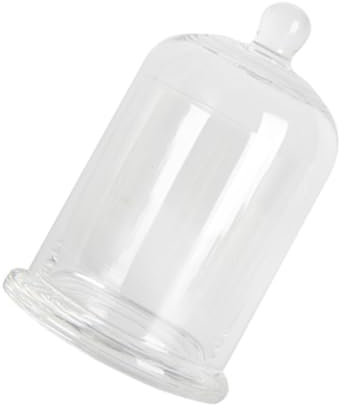 STOBAZA Campana Di Vetro Trasparente Antifuoco, Copricandele Resistente Al Calore, Cupola in Vetro Decorativa Per Casa e Ristorante, Portacandele a Cupola Antivento Di Grandi Dimensioni