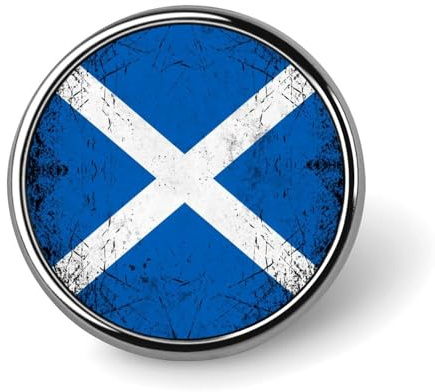 Schwarze Grunge-Textur, Schottland-Flagge, runde Brosche, Anstecknadel, Krawattennadel für Frauen und Männer, Büroangestellte, Lehrer, Dekoration