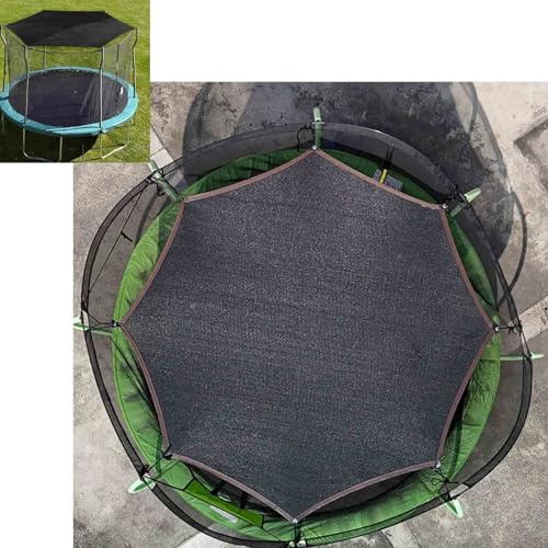 Gartentrampoline Sonnenschutz Abdeckung,6/8/10/12/14/16FT Trampolin Sonnenschutz Sonnensegel, Ø 183 244 305 366 427 488 cm, Sonnenschutz & Anti-UV, kinetic sports trampolin（Nur Abdeckung）(Black,10FT 8