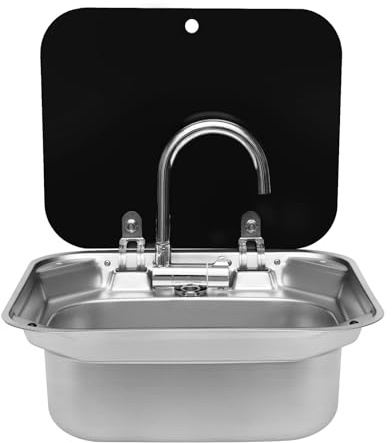 Wohnmobil Waschbecken Set Wohnmobil Spülbecken RV Camping Spüle Bausatz für Camping Bar Hotel Café Unterbau Spüle enthält Wasserhahn Abfluss und Abflussrohr