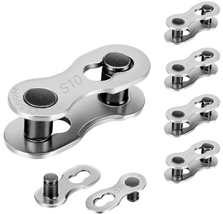 Kukyller Fahrrad Kettenglieder, 5-Paare Kohlenstoffstahl Schnellverschluss Kette Magic Joint Connector für 8/9/10 Gang Bikes Kette Upgrades Ersatzteil