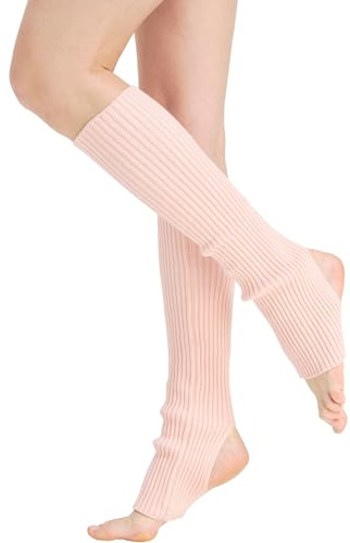 Nanxson Damen Kurz Beinstulpen Gestrickt Stulpen Winter Beinwärmer Legwärmer für Tanz Ballett Yoga 80er Jahre Kostüm Zubehör (B-Pink)