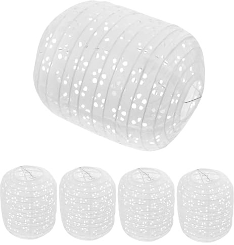 DECORNIJIA 5 piezas Linternas de Papel Plegables Unidades Faroles Chinos Colgantes Huecos para Decoración de Fiestas y Hogar Lámparas Reutilizables Redondo para Eventos y Regalos