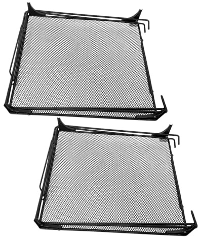Hemobllo Étagère de Rangement Pliable en Métal Filet 2 Pièces Support Modulable avec Poignée Optimisation Espace la Cuisine, Placard et Bureau Casier Multifonction pour Organisation Intérieure