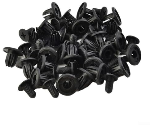 HEBEOT 50 piezas de remaches de 10 mm de agujero de coche, clips de empuje de retención de puerta de plástico negro para faldón lateral, moldura exterior y camión, caravana, autobús, tren, avión