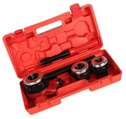 Kit di filettatura manuale per tubi da 1/2 3/4 1 -/4 filiera manuale con custodia strumento portatile