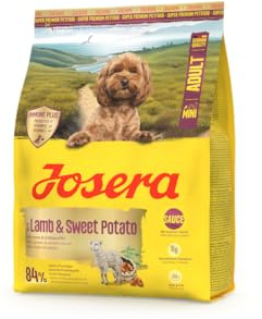 JOSERA Mini Lamb & Sweet Potato 5x900g - getreidefreies Trockenfutter für kleine Hunde mit Lamm & Süßkartoffel in leckerer Soße
