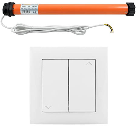 3T-MOTORS Rolladenmotor mit Wippschalter, Rollladenantriebs-Set Rohrmotor und Schalter, Rolladenantrieb 3T45-30 + Jalousieschalter, Rollladenmotor 30 Nm SW60 für 60 mm achtkant Welle