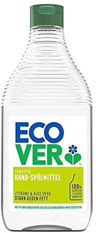 Ecover Hand-Spülmittel Zitrone & Aloe Vera, Ökologische Premiumqualität seit 1979, 2 x 500ml