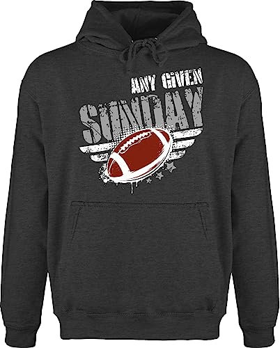 Hoodie Herren Pullover Männer - American Deko Superbowl Party - Any Given Sunday Football - 3XL - Anthrazit meliert - college footballfans day kapuzenpullover geschenke für fans jh001 geschenk