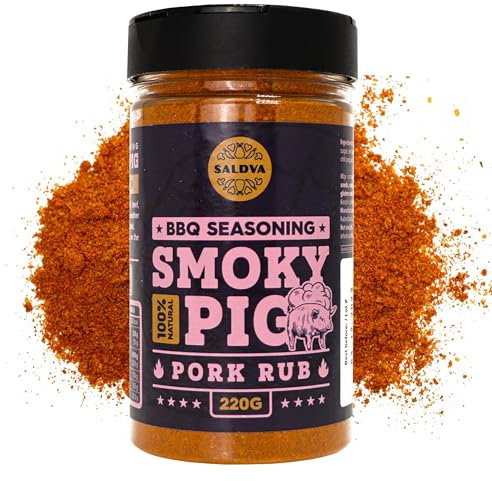 Smoky Pig BBQ Pork Rub - 100% Natural BBQ Seasoning - Perfect Blend Of Spices For Smoky BBQ And Grill Pork Dishes - Large Jar (220g)