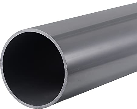 sourcing map PVC Rígido Redondo Tubería 101,6mm ID 110mm OD 0,33m Claro Gris Alto Impacto para Agua Tubería, Manualidades