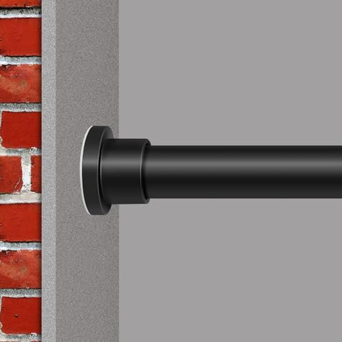 GOLDION Teleskopstange ohne Bohren 110-210cm,Matt Schwarz Ausziehbare Teleskopstange zum Klemmen Einstellbare Länge Gardinenstange Ausziehbar - Vorhangstange, Teleskopstange