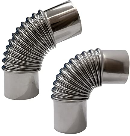 TAISOCA Elbow Stove Pipe Set 45 Degree and 90 Degree Stove Pipe 2.36 Inch Tent Stove Chimney Elbow Chimney Pipe for Exhaust (45+90 degree elbow pipe)