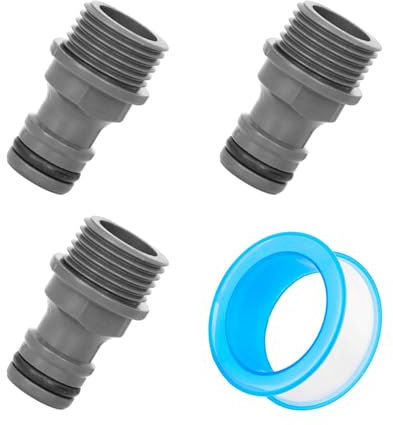 3 Pz G1 / 2 Tubo Da Giardino Filettatura Maschio Connettore Rapido Con 1 Pz Un 4 Metri Di Lunghezza En Impermeabile Nastro Adesivo per Tubo Da Giardino Rubinetto Adattatore Rubinetto Tubo Connettore