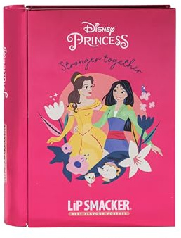 Lip Smacker Disney Beauty Book Tin, Ensemble de Maquillage pour PetiteFille avec RougesÀLèvres, BrillantsÀLèvres, FardsÀPaupières Lumineux et VernisÀOngles, Accessoires pour Cheveux et Maquillage