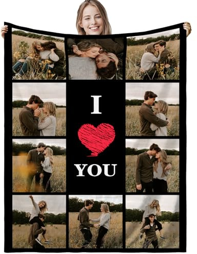 XNBTIM Personalisierte Decke,Decke mit Eigenem Foto,Personalisiert Decke mit Foto,Kuscheldecke mit,Decke Selbst Gestalten,Personalisierte Geschenke，Geschenke fur Freundin，Mama,Papa