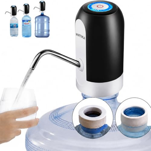 MIRTIKA Dispensador de Agua para garrafas con Adaptador para Botellas de Agua comerciales. Grifos para Botellas de Agua Mineral. Dispensadores de Agua para bidones, Bomba eléctrica Agua
