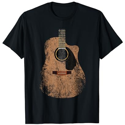 Vintage Gitarre Distressed Acoustic Guitar Guitarist Player T-Shirt