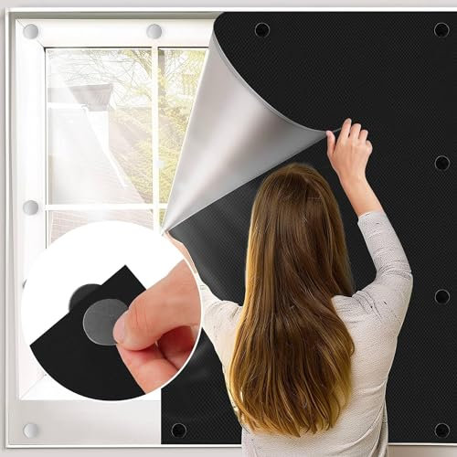 Store occultant magnétique pour fenêtre - 150 x 100 cm - Noir - Sans perçage - Fermeture magnétique - Protection solaire - Fenêtre de toit - Occultant - Tissu occultant pour vacances en intérieur -