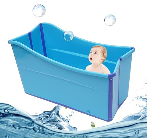 HINOPY Mobile Badewanne, Erwachsene Sauna Bad Klappbadewanne Wanne Massage für Dusche Sprudelmatte Badewanne Sitzbadewanne, 98 * 50 * 56 cm