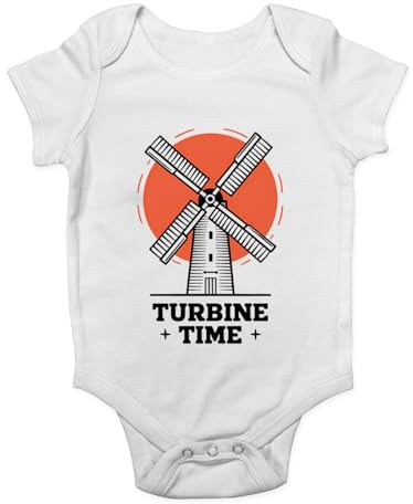 Shopagift Wind Power Turbine Baby Grow Vest Funny Windmill Bodysuit Boys Girls