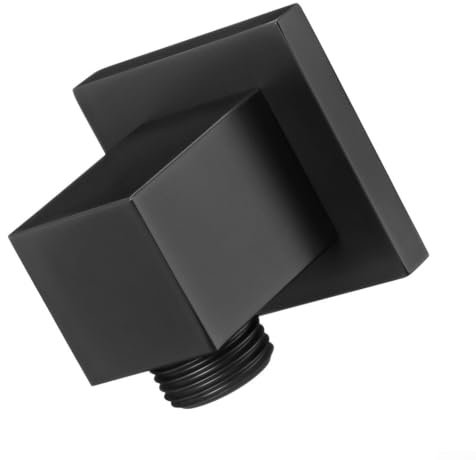 Feegow Wall Supply Elbow, Wall Mount Shower Hose Connector, Wall Mount Drop Union Water Outlet For Home Bathroom, Black