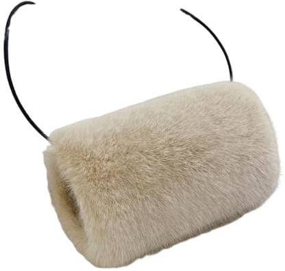 WNDUOKXH Schicke Kunstpelz Handwärmer für Damen, Winter, Flauschiger Muff Beutel, Kunstpelz Muff Handwärmer, Plüsch Armstulpen für Damen, D