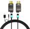 RUIPRO 8K Detachable Full Fiber Optic Armored HDMI 2.1 Cable 100FT, Ultra High Speed 48Gbps, Support 8K@60Hz 4K@120Hz, Dynamic HDR, eARC, Compatible with TV/PS5/Xbox/Blu-ray/Monitor/Projector