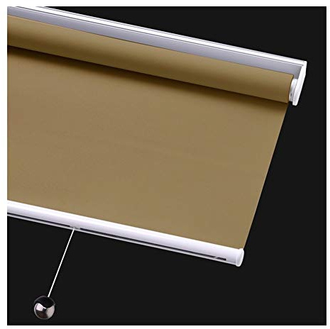 Estor enrollable automático con resorte para oficina, baño, balcón, impermeable y personalizable en 4 colores, latón, 140 x 200 cm