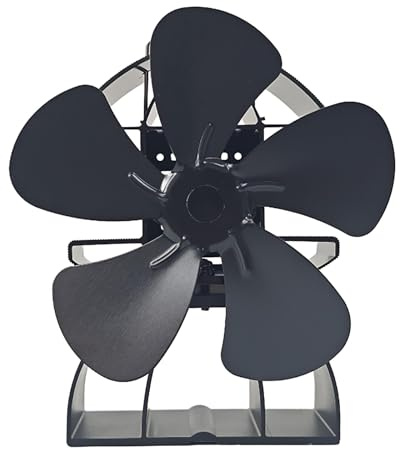 Ventilador de estufa de 5 aspas adecuado para quemadores de leña, chimeneas, espacio de vida cálido, no requiere electricidad