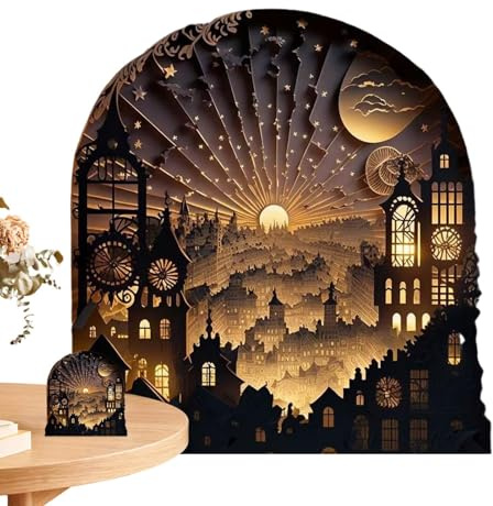 Puzzle in legno per adulti, luce notturna puzzle, ricarica USB, puzzle 3D per adulti, decorazione luminosa 2 in 1 per familiari e amici