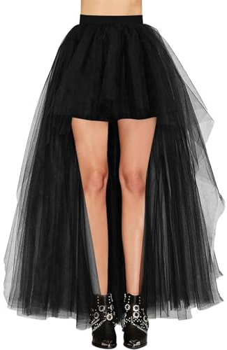 Jupe Longue Tulle Femme Jupe Tutu Bouffante Adulte Jupon Long Mariage Jupes Tulles Deguisement Tutu de Danse Asymétrique Princesse Tutu Ballet Classique Mariage Magnifique Vintage