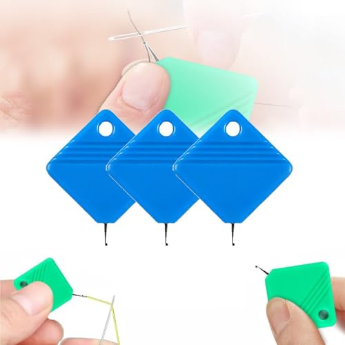Automatischer Nadeleinfädler, Nähmaschinen-Nadeleinfädler, DIY-Nadeleinfädler für Nähprojekte, passend für alle Nadelgrößen (Blau 3 PC)
