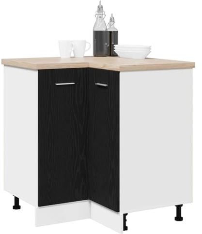 vidaXL Hängeschrank Schwarz Eichen-Optik 75,5 x 75,5 x 80,5 cm, Großzügiger Stauraum, Moderne Küchenschränke, robust, rechteckiges Design, clevere Innenorganisation