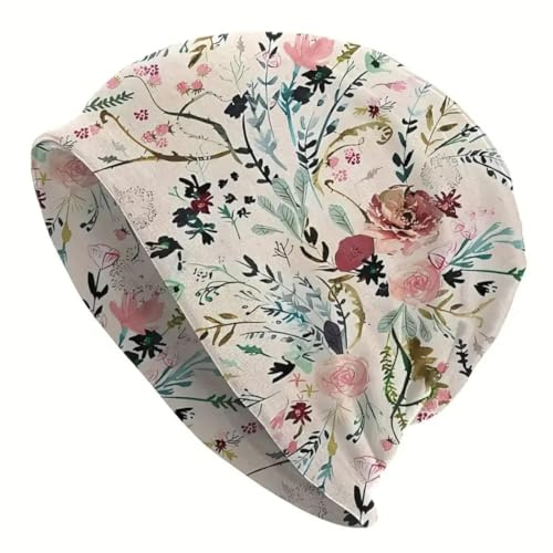 Blommig kemo huvudbonad mössa hatt - förbunden bandana scarf stängd topp keps blomma, Kräm blommig, 5 7/8-6