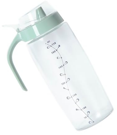 Homoyoyo Pot à Huile avec Graduation Grosse Capacité 1,2l en Plastique Vert Clair, Étanche avec Poignée Antidérapante, Cuisine Domestique et Restauration, Récipient de Stockage D'huile