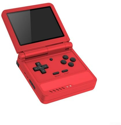 Retro-Handheld-Spielkonsole, faltbare Handheld-Spielkonsole, 8,9 cm IPS-Bildschirm, 000 mAh Akku, 15.000 Spiele zum Spielen (rot)