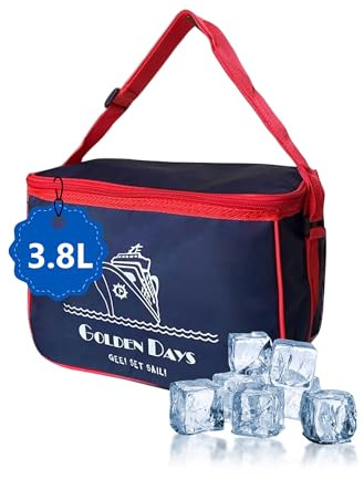 Family Bolsa Nevera Térmica 20cm, Aluminio, Ultraligera y Reforzada, Doble Aislamiento, Ideal para Almuerzos, Trabajo, Compras y Picnic, Ecológica y Plegable, Azul