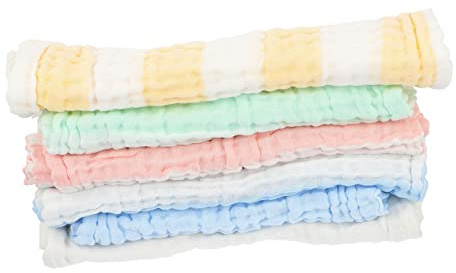 Milisten 6 piezas Toallitas de Algodón para Niña Toallas Absorbentes de Sudor Suaves y Transpirables Diseño Infantil Colores y para Recién Nacidos y Pequeños
