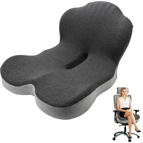 Tutamaz sittdyna av minnesskum, ländryggsstödskudde, minnesskum Coccyx, ergonomisk sittdyna för kontorsstolar, bilstolar, rullstol, spelstol, bekvämt stöd