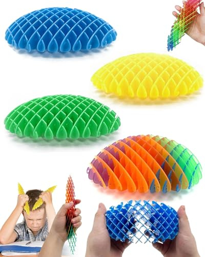 HZAOPZE 4 Stück Anti Stress Spielzeug, wurmspiel kinder, Stressabbau Twisty Wurm Flexibles, Formwandelnder Sensorisches, Stretchy Stress Relief