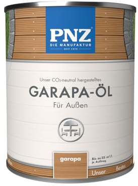 PNZ Garapa-Öl für Außen | Nachhaltig hergestellt mit regionalen Rohstoffen | Made in Germany | Holzdeck, Holz-Terrasse, GartenMöbel, Gartenhaus, Zaun, Gebinde:10L, Farbe:garapa