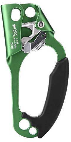 Alomejor Climbing Ascender Right Hand Climbing Descender Lift Ascender für 8mm-13mm Rope Handle Clamp Zubehör(Grün)