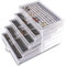 Frebeauty Portagioie extra large in acrilico per donna a 5 strati trasparente organizer per gioielli in velluto con 5 cassetti, anelli, espositore per collane, vassoio per donne e ragazze (Grigio)
