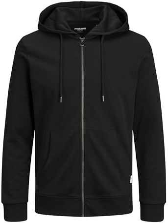 JACK & JONES Jjebasic dragkedja huva Noos Ps kofta tröja, svart, 4XL