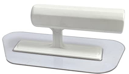 Hanroy Polygon Kunststoffkelle mit weißem komfortablem Griff, inklusive 8,6 x 17,8 cm transparenten Finish-Kellen, leichte Montage, rundes Ende, geeignet für Schaben, Putz und Farbwände